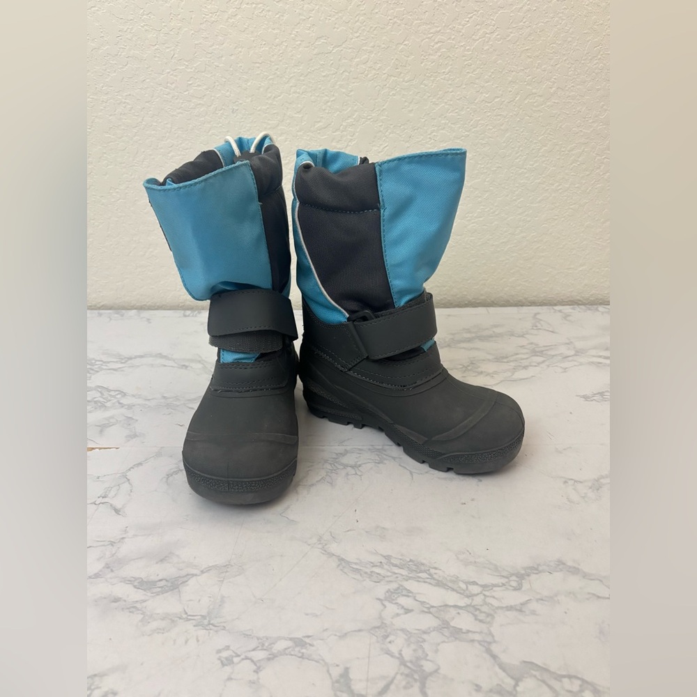 Tundra Boy's Quebec Winter Boots Black Blue Logo Size 11